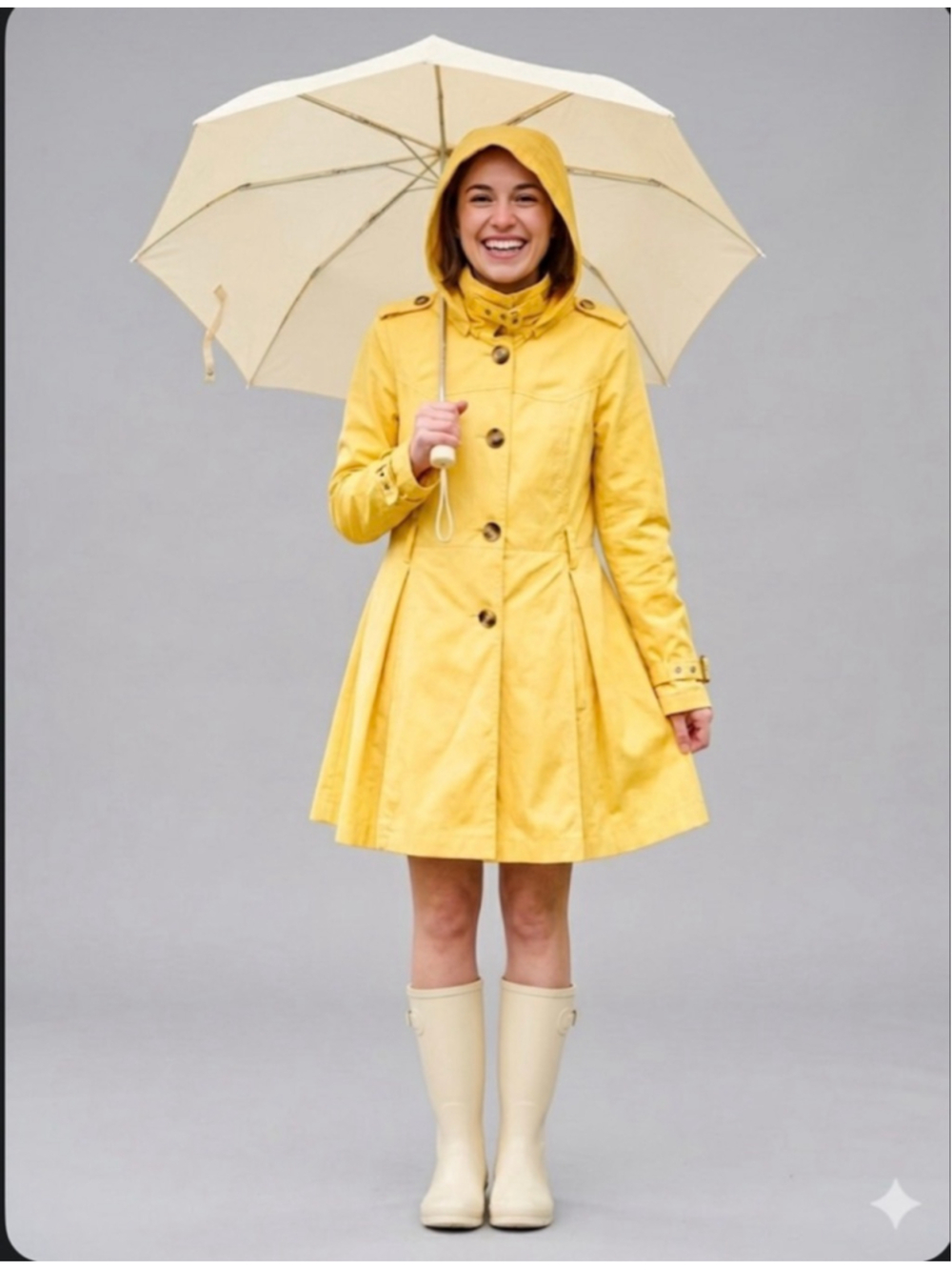 Steve Madden Yellow Hooded Trench Coat SP